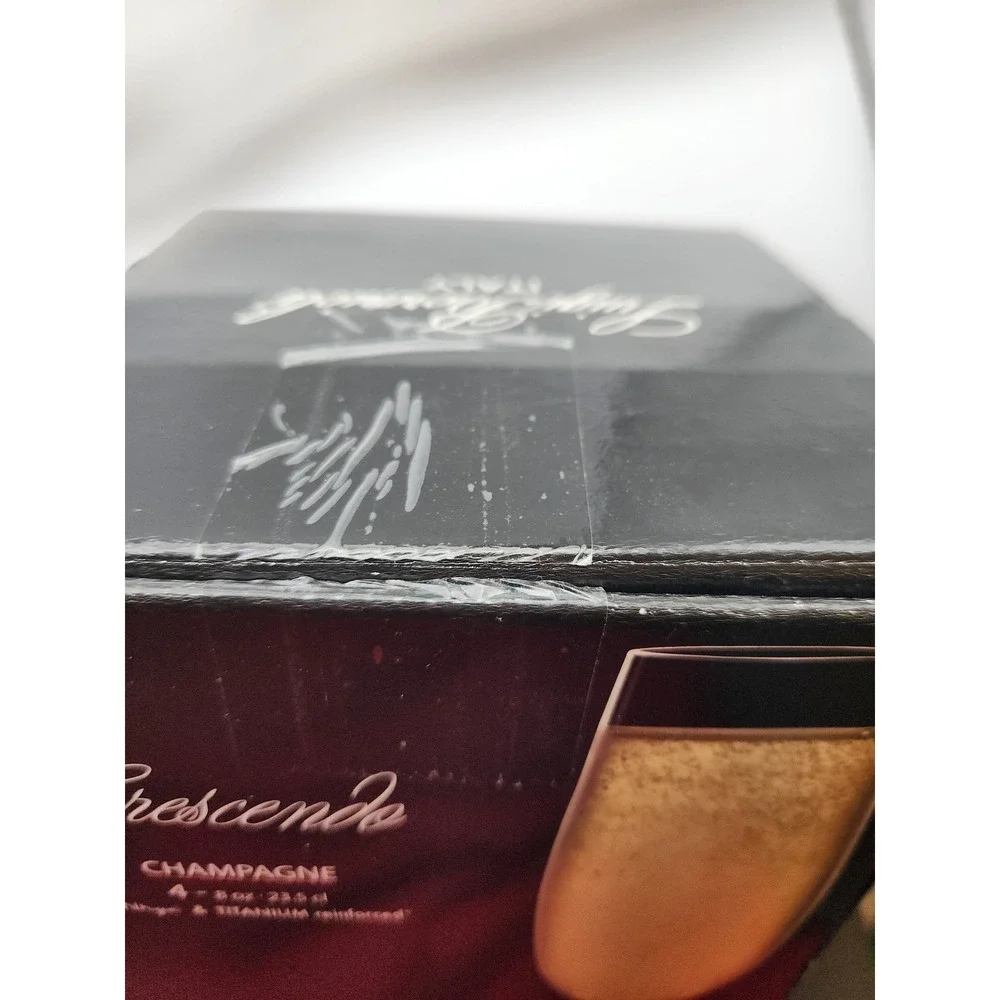 NWT luigi bormioli crescendo set of 4‎ champagne flutes